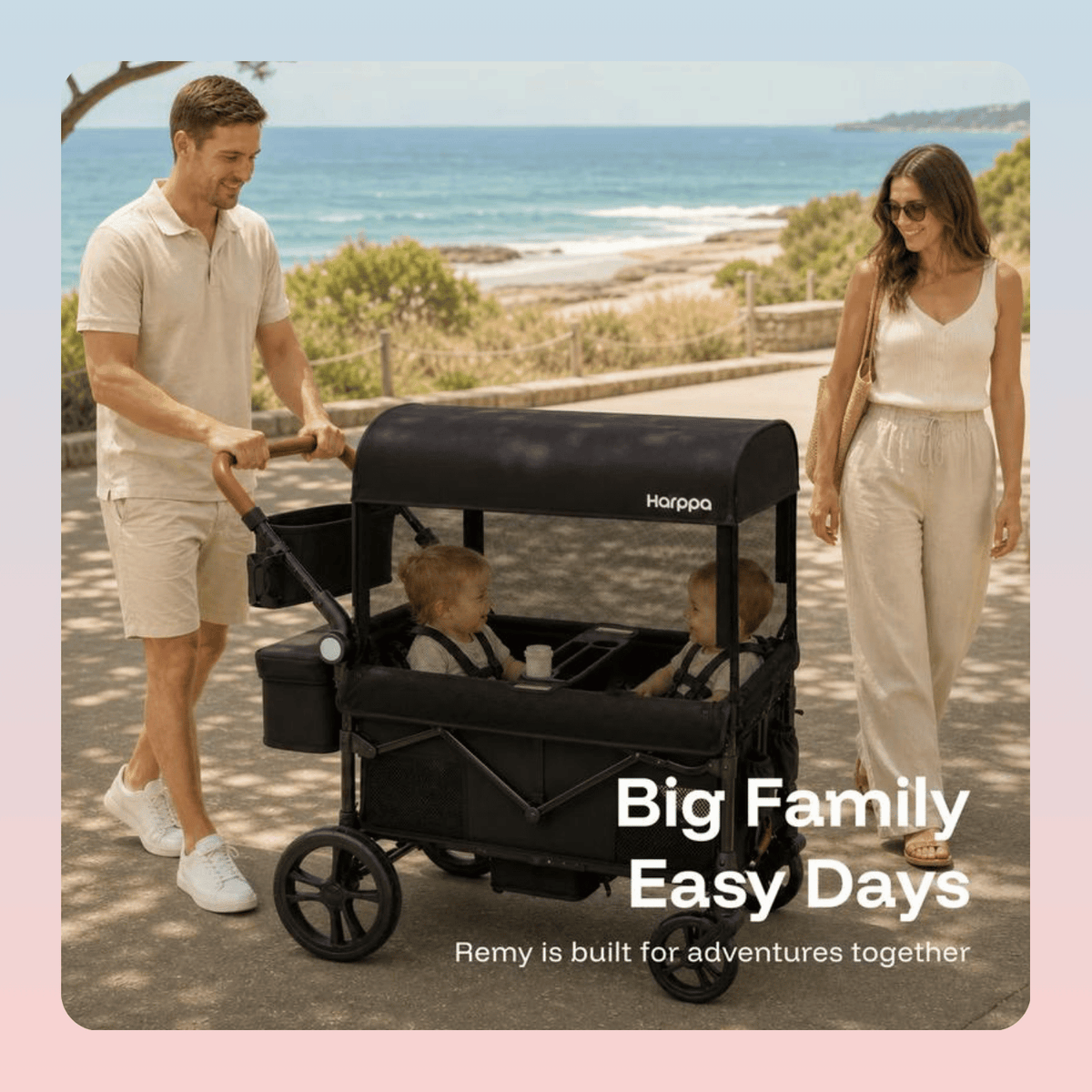 Foldable All-Terrain Wagon Stroller With Canopy