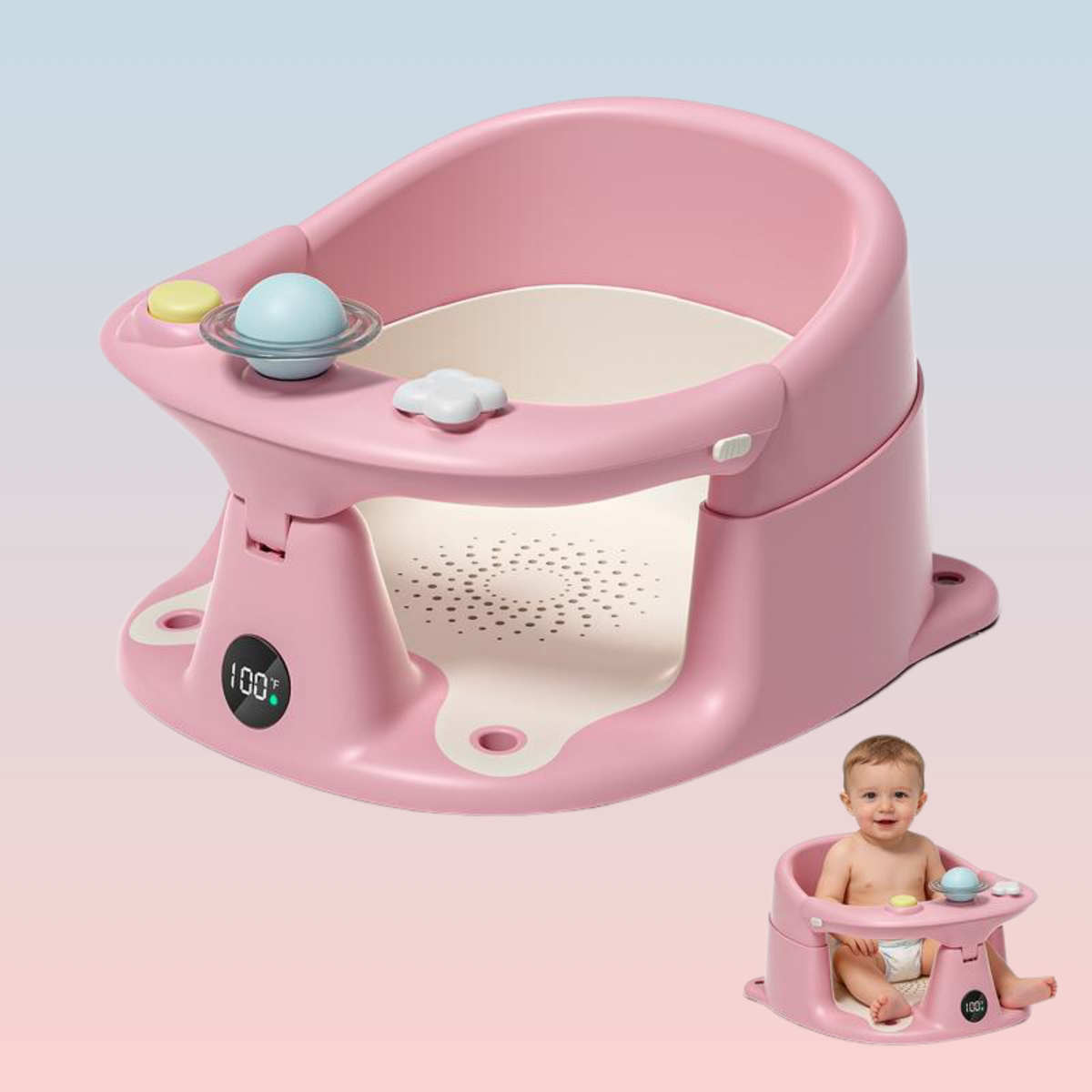 Infant Bath Seat with Thermometer