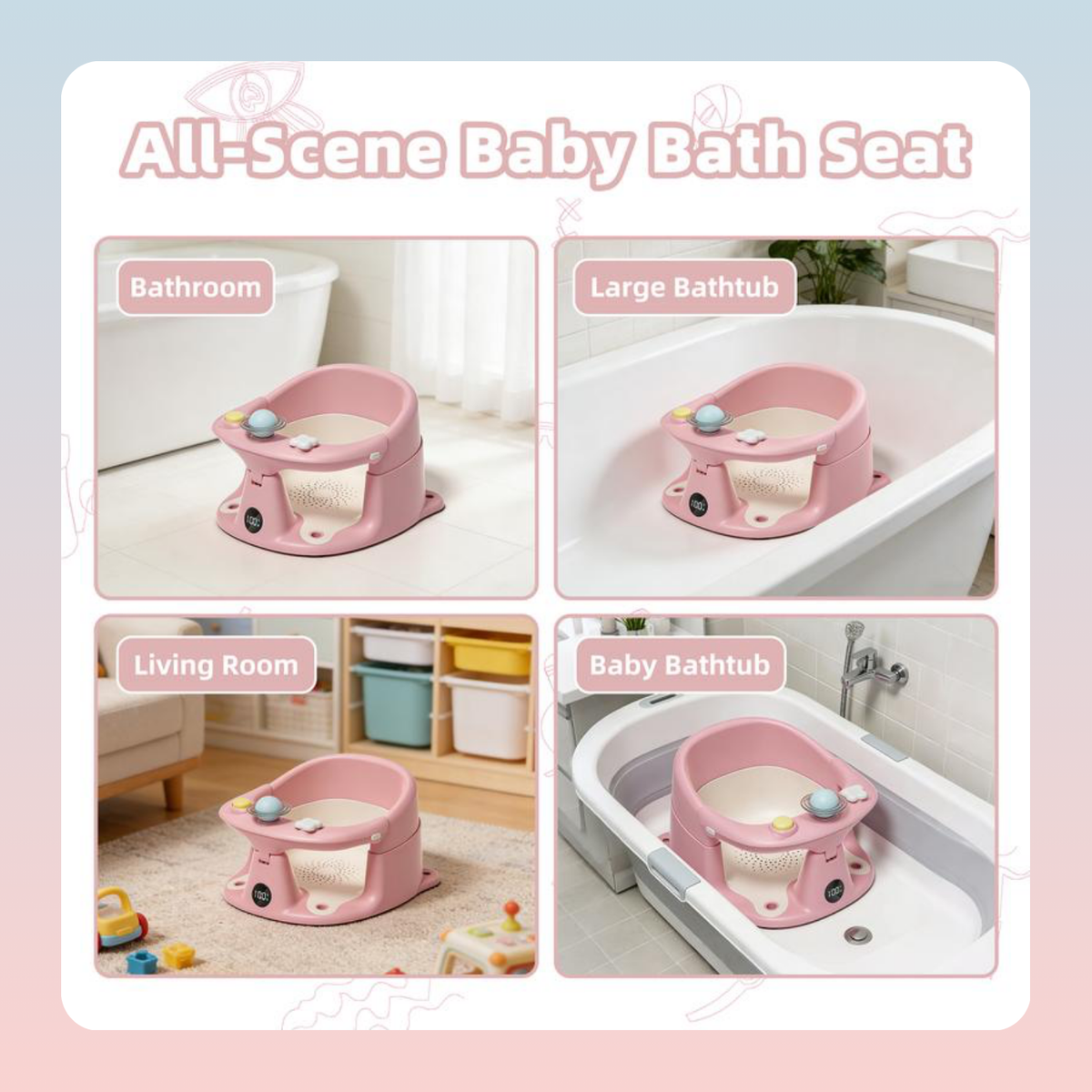 Infant Bath Seat with Thermometer
