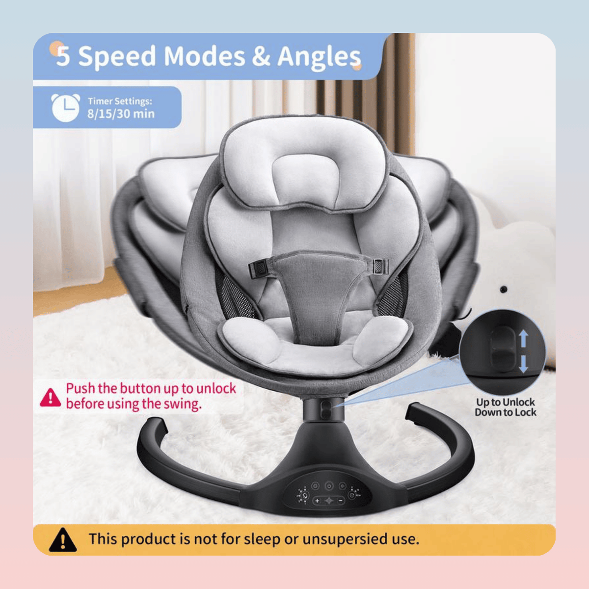 Electric Baby Swing With Remote Control