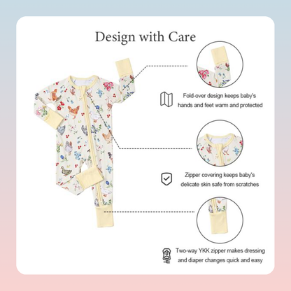 Zippered Bamboo Viscose Baby Romper