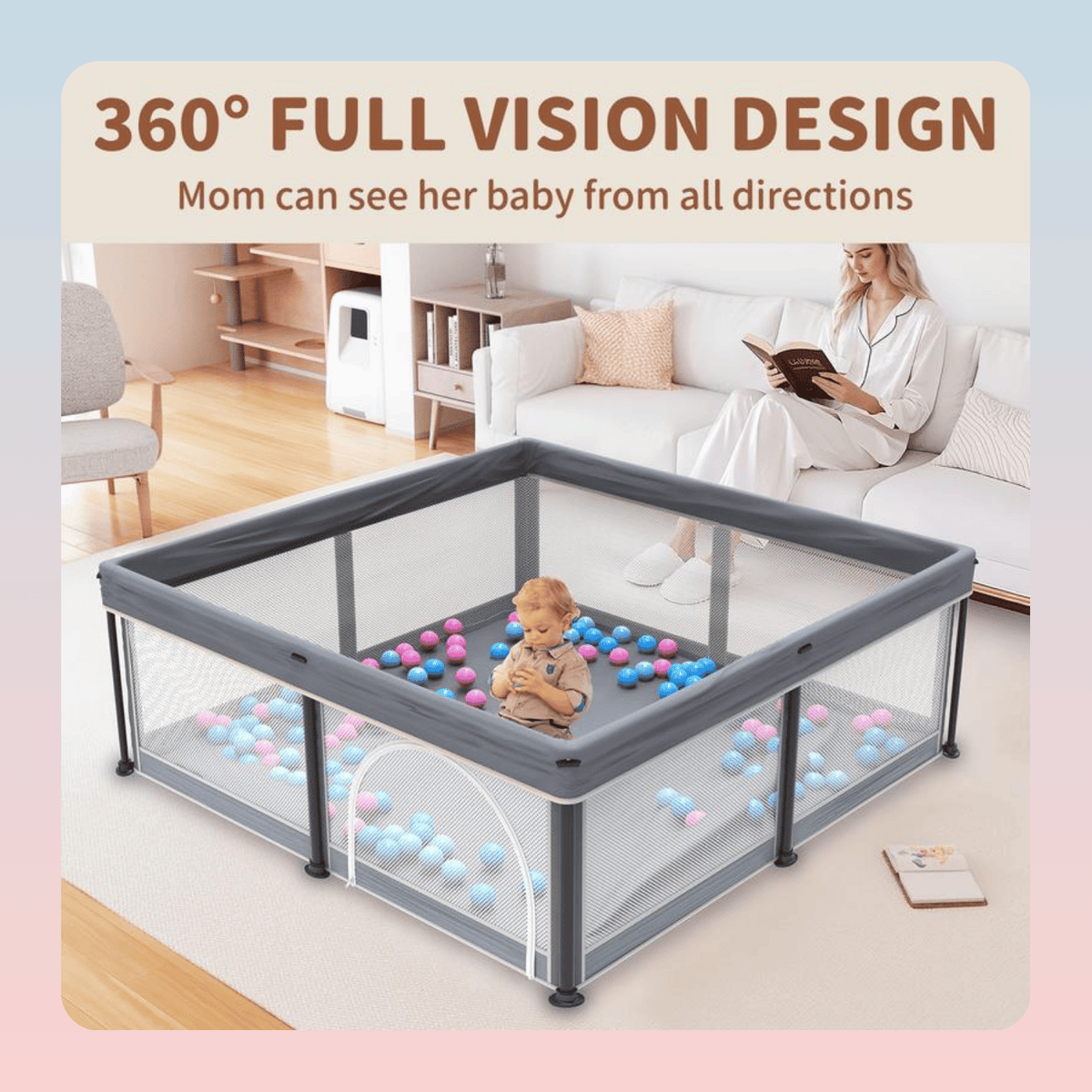 50 Inch Foldable Baby Playpen