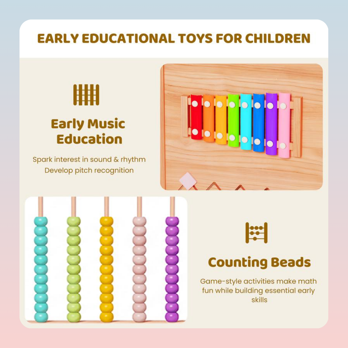 Wooden Activity Panel Baby Playpen